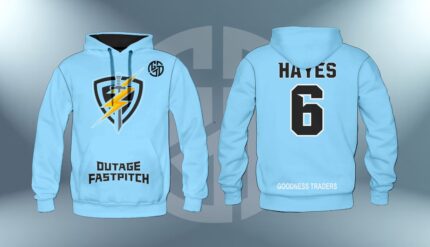 Custom "Outage Fastpitch" Sky Blue Performance Hoodie